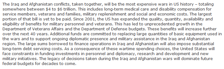 Costs of Iraq - Afghanistan wars_Bilmes-Harvard_2013